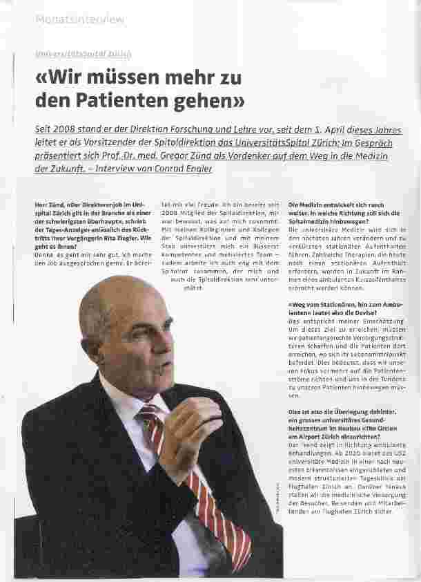Vorschauseite 1: «Wir müssen mehr zu den Patienten gehen»