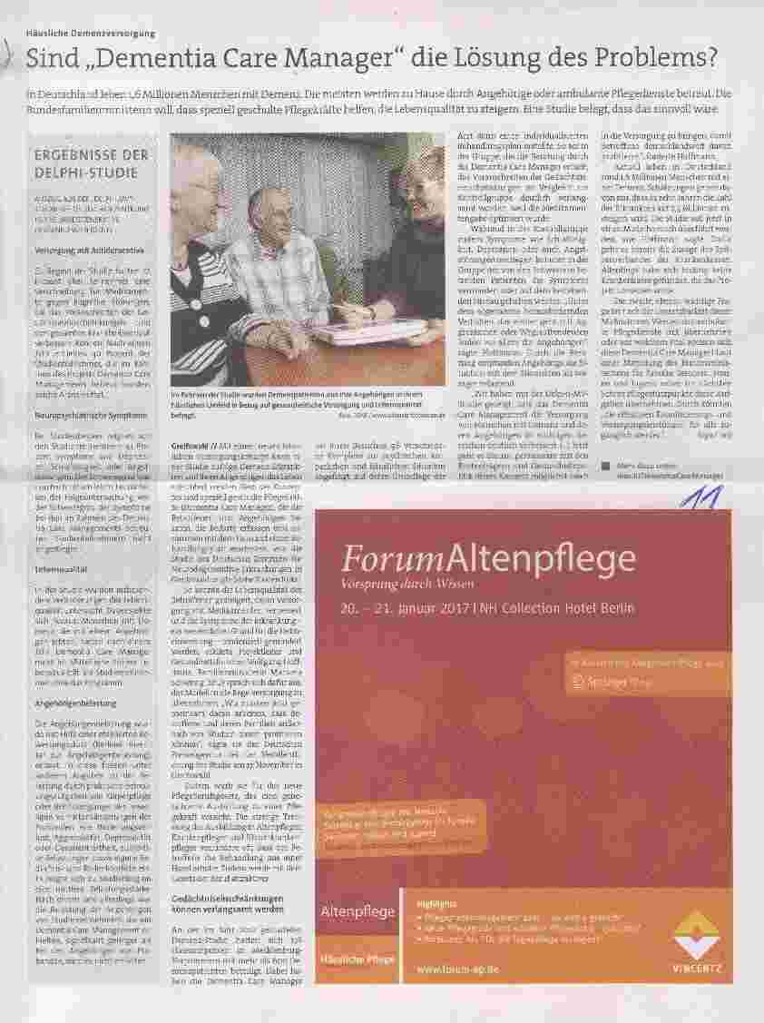 Vorschauseite 1: Sind „Dementia Care Manager“ die Lösung des Problems?