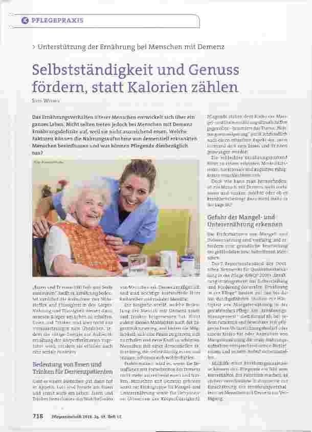 Vorschauseite 1: Selbstständigkeit und Genuss fördern, statt Kalorien zählen
