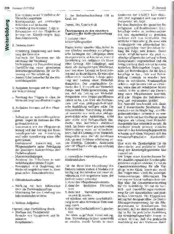 Vorschauseite 2: Stellenbeschreibung für die Leitung von Weiterbildungsstätten in der Fachkrankenpflege