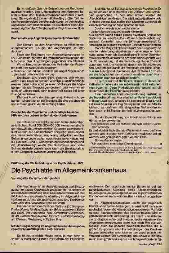Vorschauseite 2: Die Situation der psychisch Kranken Zusammenfassung des Vortrags Prof.Dr.Dr. Dörner