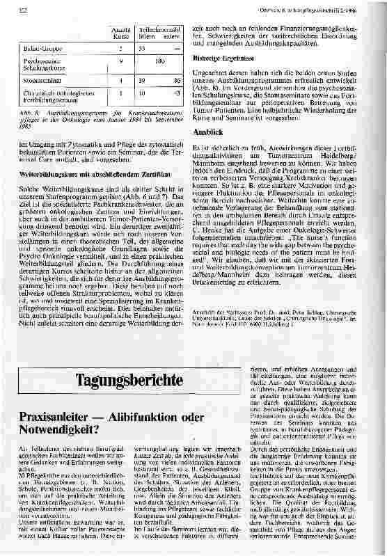 Vorschauseite 3: Fortbildung für Pflegepersonal in der Onkologie Konzeption und Erfahrungen am Tumorzentrum Heidelberg/Mannheim