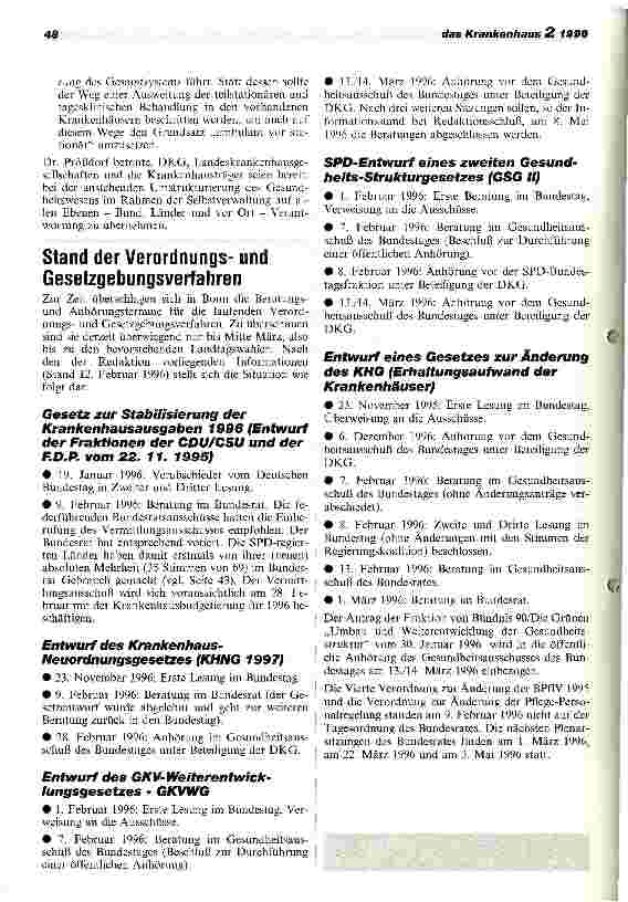 Vorschauseite 2: DKG drängt auf rasche Entscheidung des Reformgesetzgebers Krankenhausträger zur verstärkten Übernahme von Verantwortung bereit