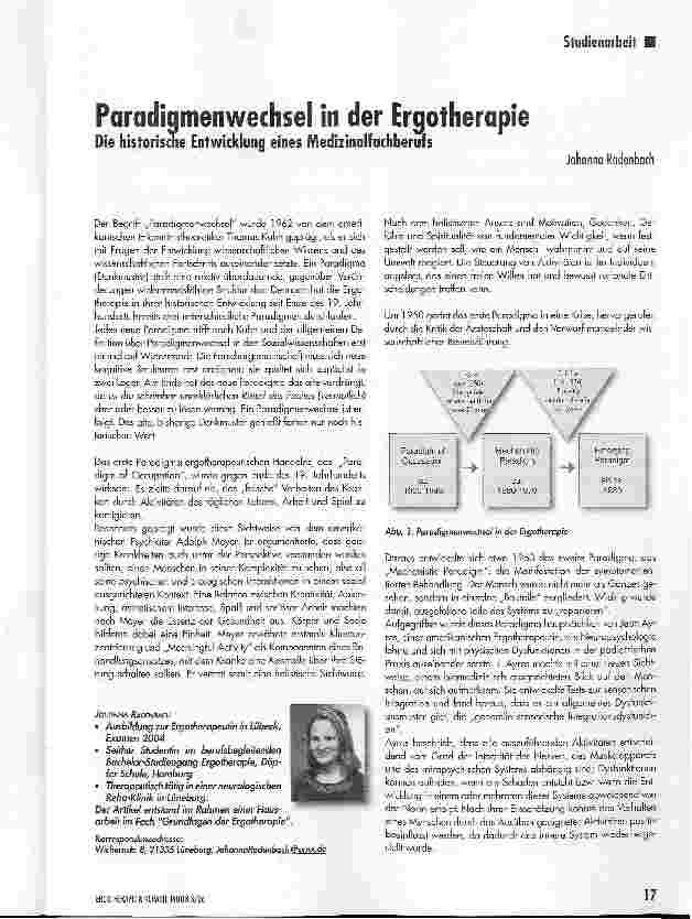 Vorschauseite 1: Paradigmenwechsel in der Ergotherapie