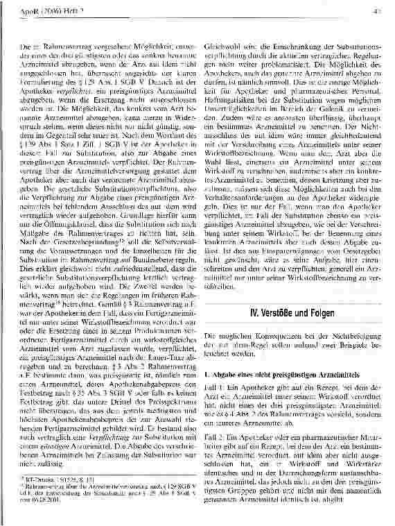 Vorschauseite 3: Kleines Kreuz mit großer Wirkung? Rechtliche Probleme des aut idem bei Kassenrezepten