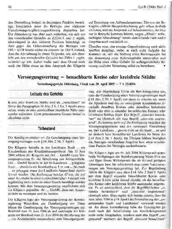 Vorschauseite 5: 2, 50 Euro für jedes MedikamentLandgericht Göttingen, Urteil vom 1. November 2005 - 3 O 115/05 - nicht rechtskräftig