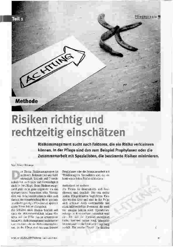 Vorschauseite 1: Risiken richtig und rechtzeitig einschätzen