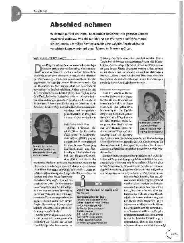 Vorschauseite 1: Abschied nehmen