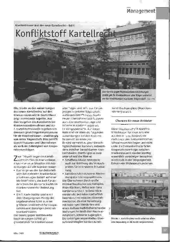 Vorschauseite 1: Konfliktstoff Kartellrecht