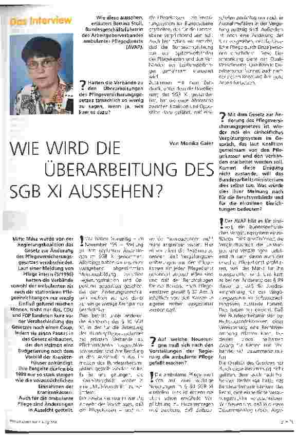 Vorschauseite 1: Wie wird die Überarbeitung des SGB XI aussehen?