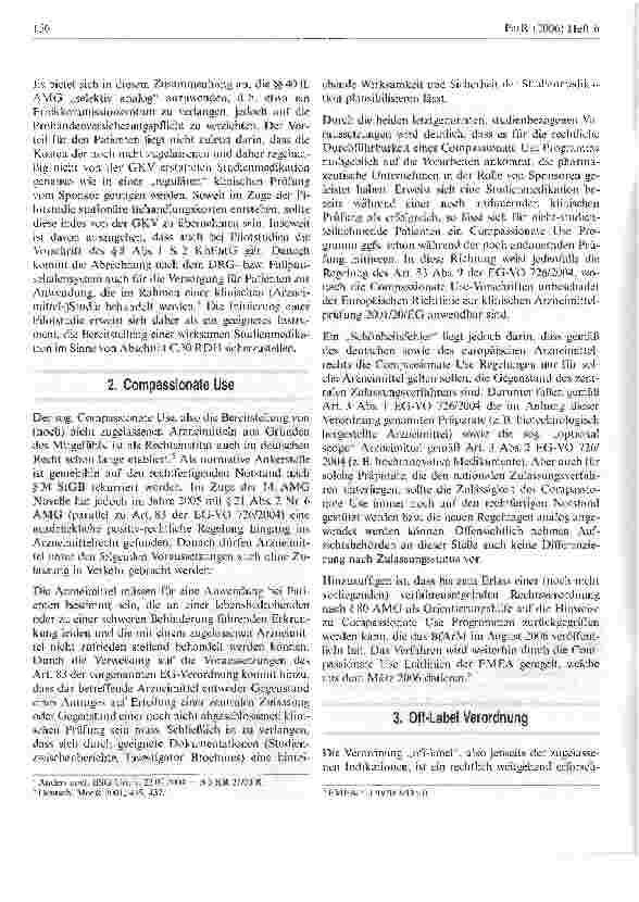 Vorschauseite 2: Weiterversorgung mit wirksamer Prüfmedikation nach Studienabschluss (Pilot-Studien, Compassionate Use, Off-Label Verordnung)*