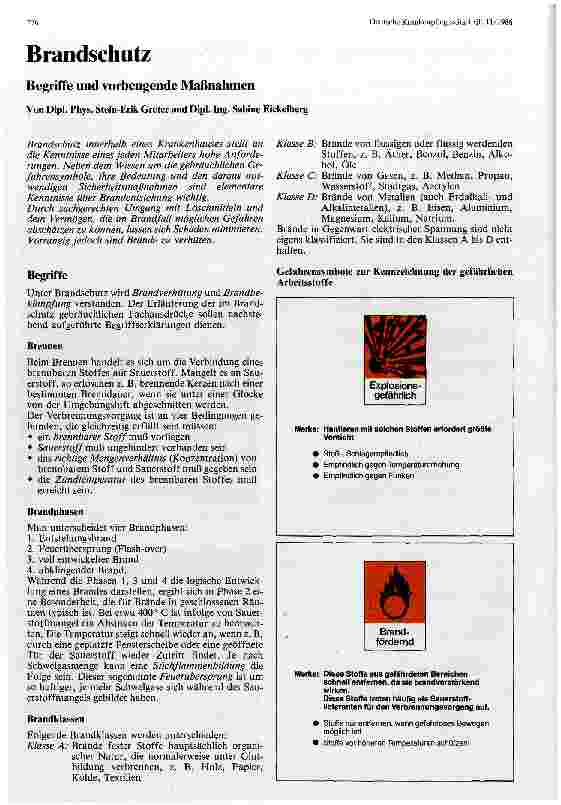 Vorschauseite 1: Brandschutz - Begriffe und vorbeugende Maßnahmen
