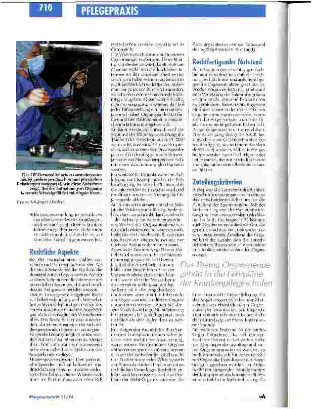 Vorschauseite 4: Unwissenheit und diffuse Ängste bestimmen die Diskussion Organtransplantation - Pro und Contra