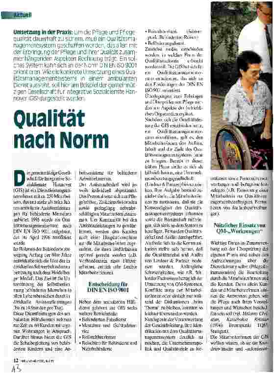 Vorschauseite 1: Qualität nach Norm