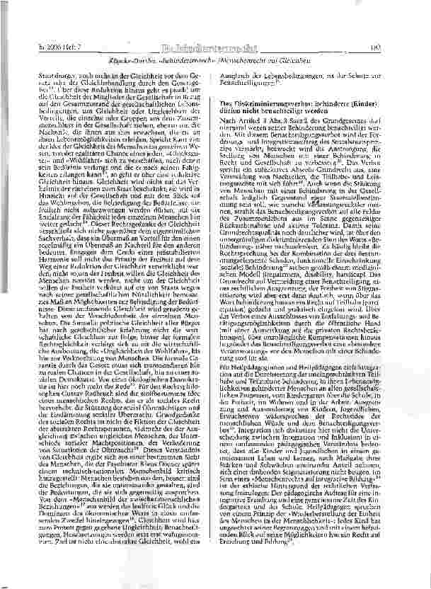 Vorschauseite 3: Behindertenrecht/ Menschenrecht auf Gleichheit