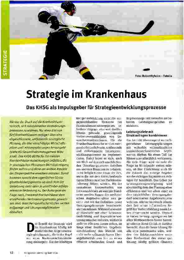 Vorschauseite 1: Strategie im Krankenhaus