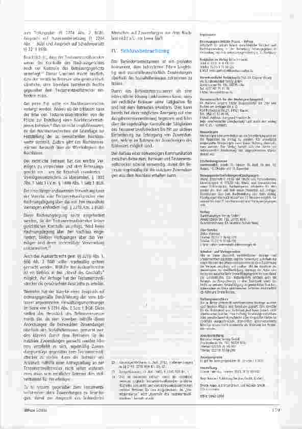 Vorschauseite 4: Das Behindertentestament Auswirkungen des Behindertentestaments auf die rechtliche Betreuung