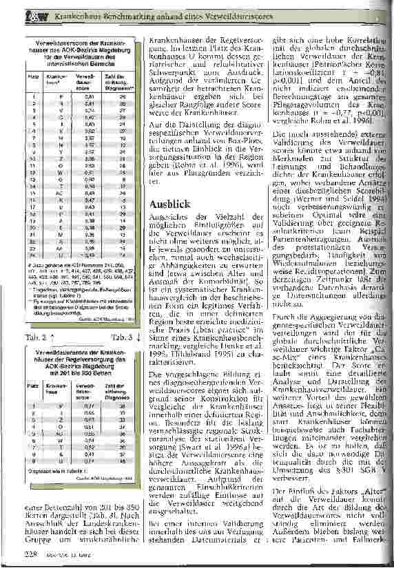 Vorschauseite 3: Krankenhaus-Benchmarking anhand eines Verweildauerscores