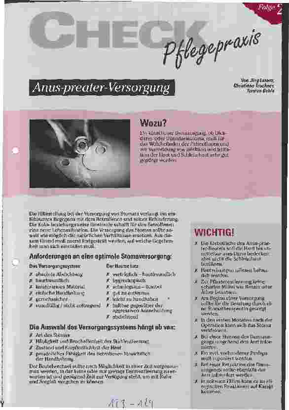 Vorschauseite 1: Check Pflegepraxis Anus-praeter-Versorgung
