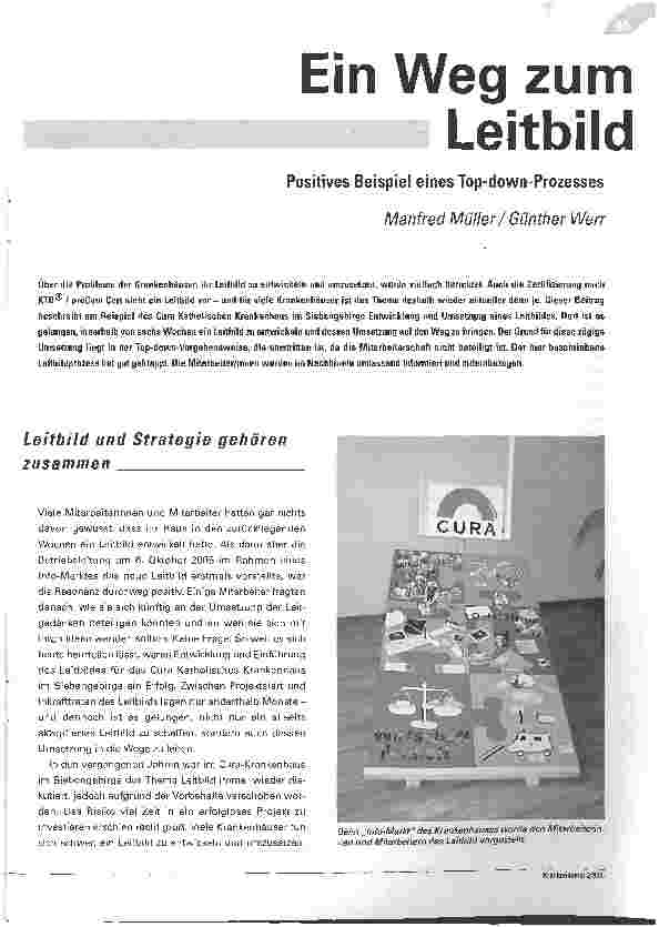 Vorschauseite 1: Ein Weg zum LeitbildPositives Beispiel eines Top-down-Prozesses