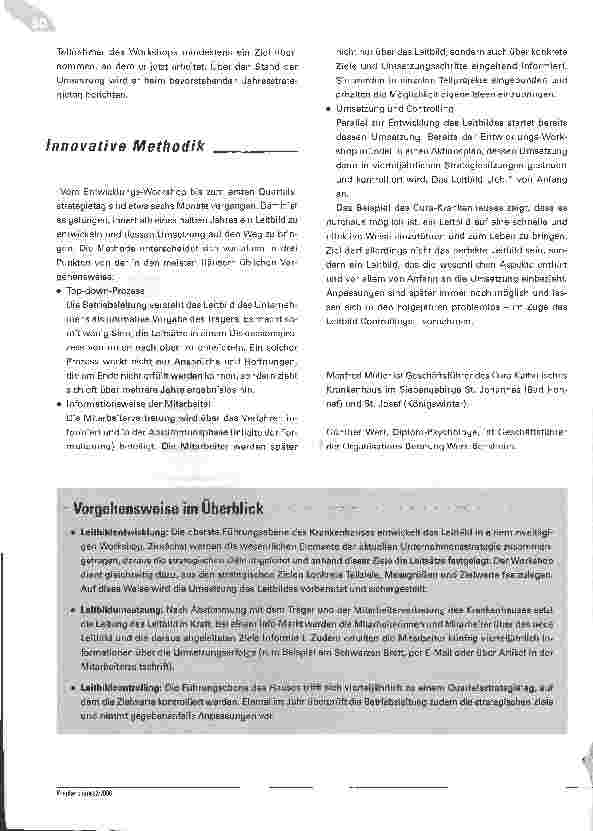 Vorschauseite 6: Ein Weg zum LeitbildPositives Beispiel eines Top-down-Prozesses