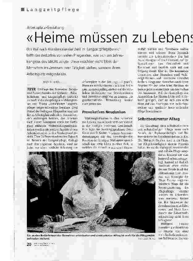 Vorschauseite 1: Heime müssen zu Lebenheimen werden
