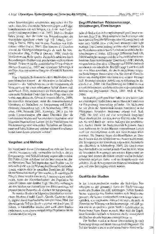 Vorschauseite 2: Rückenmassage und verwandte Techniken zur Förderung des Schlafes bei älteren Menschen: Eine Literaturanalyse