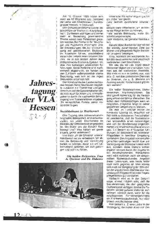 Vorschauseite 1: Jahrestagung der VLA Hessen