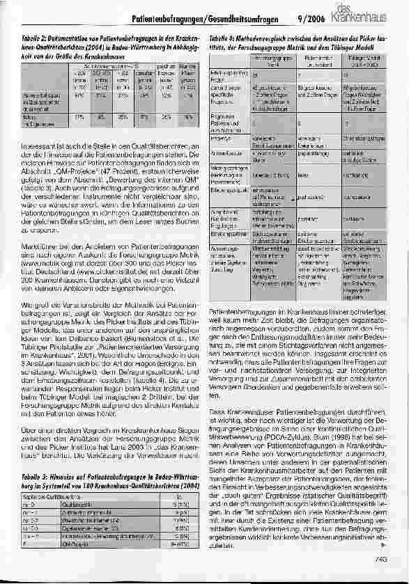 Vorschauseite 2: Die stationäre Versorgung aus der Nutzerperspektive