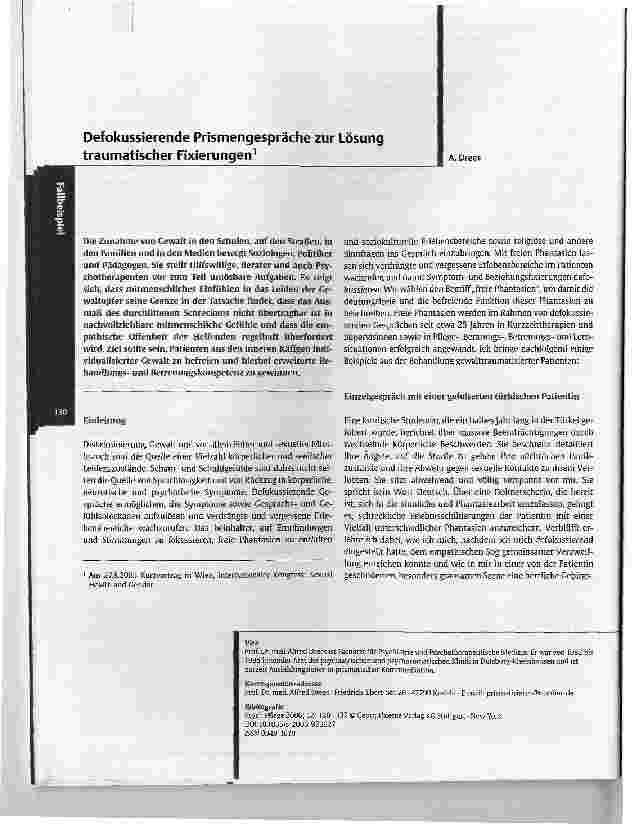 Vorschauseite 1: Defokussierende Prismengespräche zur Lösung traumatischer Fixierungen1
