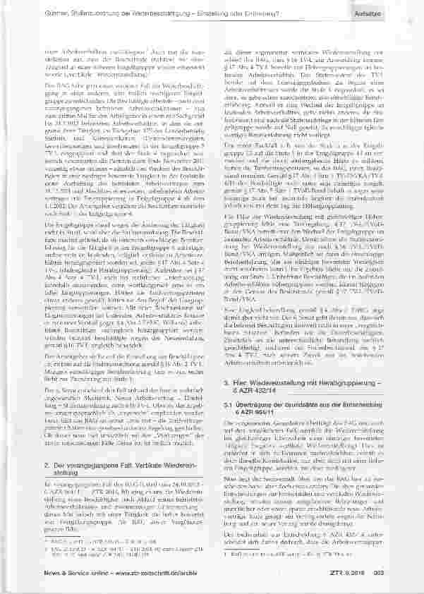 Vorschauseite 2: Stufenzuordnung bei Weiterbeschäftigung - Einstellung oder Entfristung?
