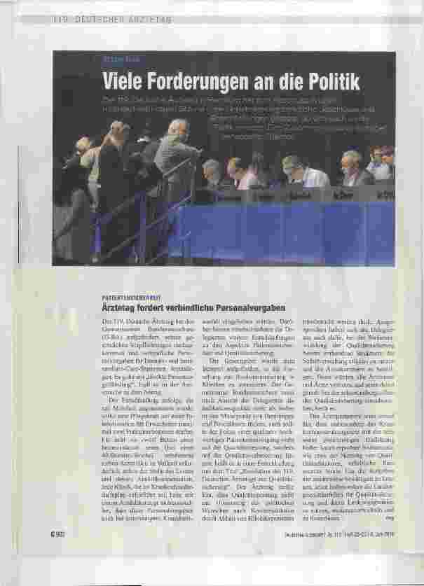 Vorschauseite 1: Viele Forderungen an die Politik