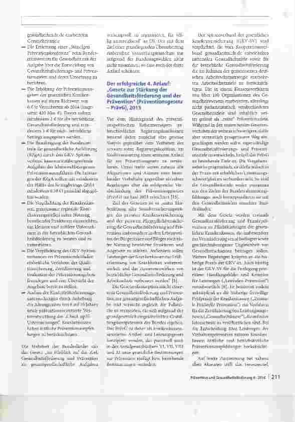 Vorschauseite 6: Die Entwicklung der Präventionsgesetzgebung in Deutschland