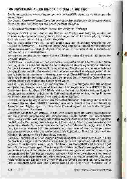 Vorschauseite 1: Immunisierung aller Kinder bis zum Jahre 1990