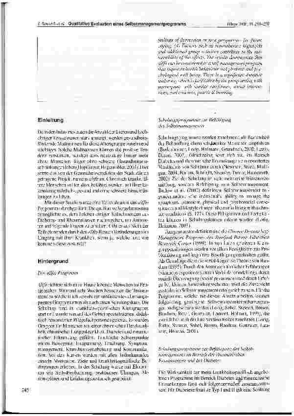 Vorschauseite 2: Resultate der qualitativen Evaluation von allfiteinem Schulungsund Bewegungsprogramm für chronischkranke ältere Menschen: Die Wirkungsweise aus der Sicht von Teilnehmenden an Diab…