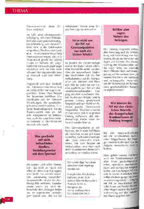 Vorschauseite 6: Ein Weg zum Leben Fragen und Antworten zur künstlichen Befruchtung
