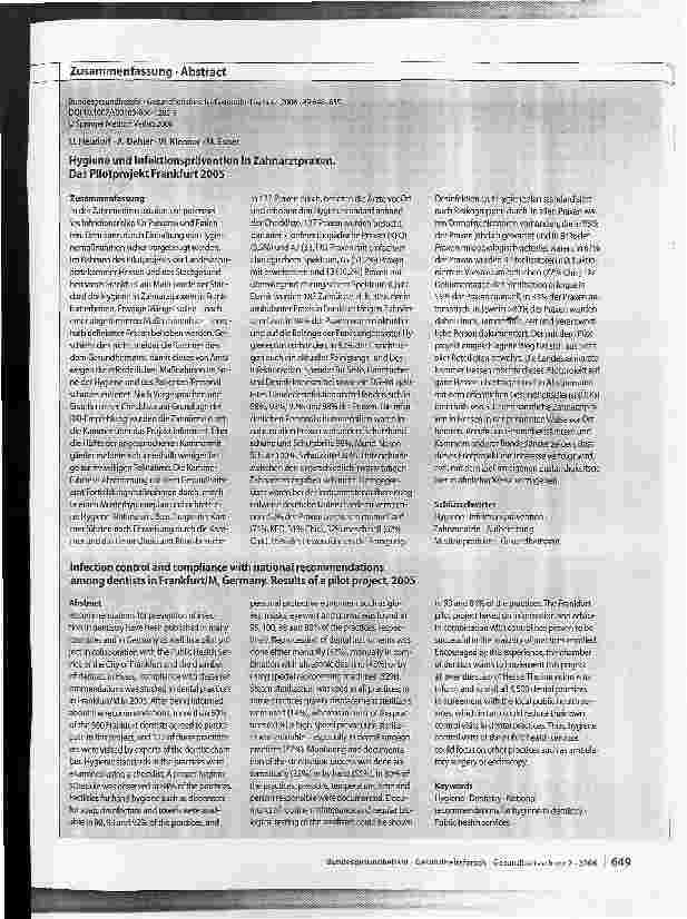Vorschauseite 2: Hygiene und Infektionsprävention in Zahnarztpraxen