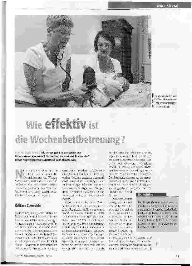 Vorschauseite 1: Wie effektiv ist die Wochenbettbetreuung