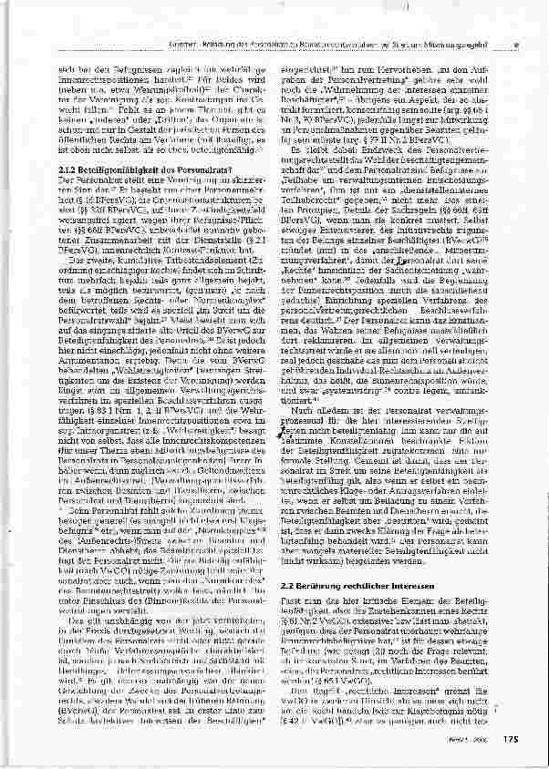 Vorschauseite 3: Kann und darf der Personalrat zu Beamtenrechtsverfahren beigeladen werden, in denen auch um Mitwirkungsregeln gestritten wird?