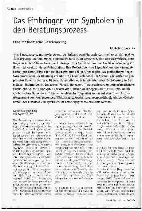 Vorschauseite 1: Das Einbringen von Symbolen in den Beratungsprozess