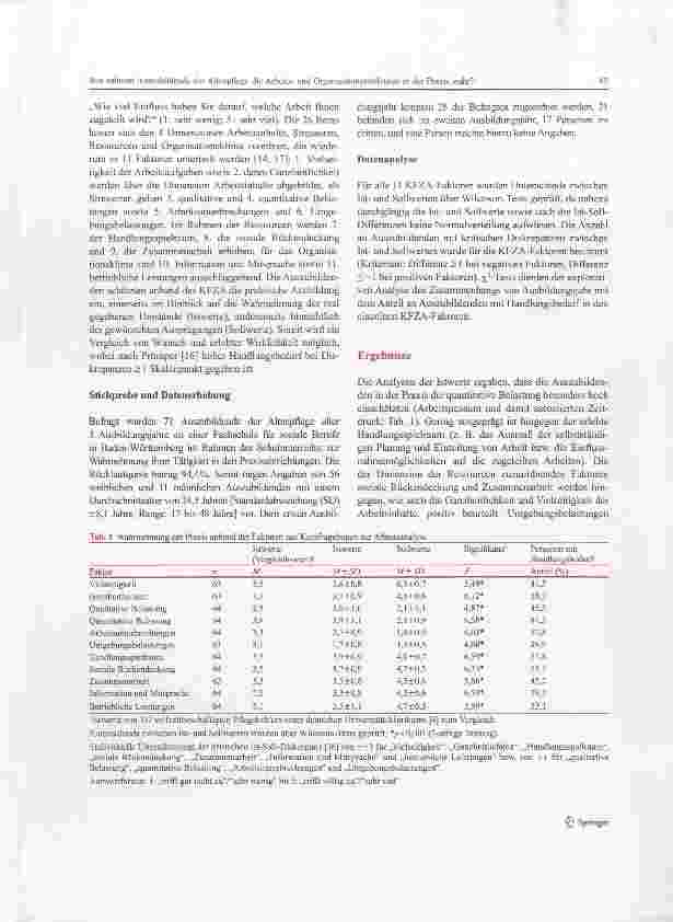 Vorschauseite 3: Wie nehmen Ausznbildende der Altenpflege die Arbeitsund Organisationsstrukturen in der Praxis wahr? Erfahrungen mit einem arbeitspsychologischen Screeningverfahren