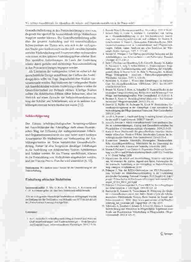 Vorschauseite 5: Wie nehmen Ausznbildende der Altenpflege die Arbeitsund Organisationsstrukturen in der Praxis wahr? Erfahrungen mit einem arbeitspsychologischen Screeningverfahren