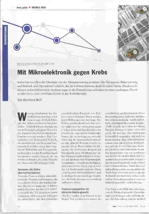 Vorschauseite 1: Mit Mikroelektronik gegen Krebs