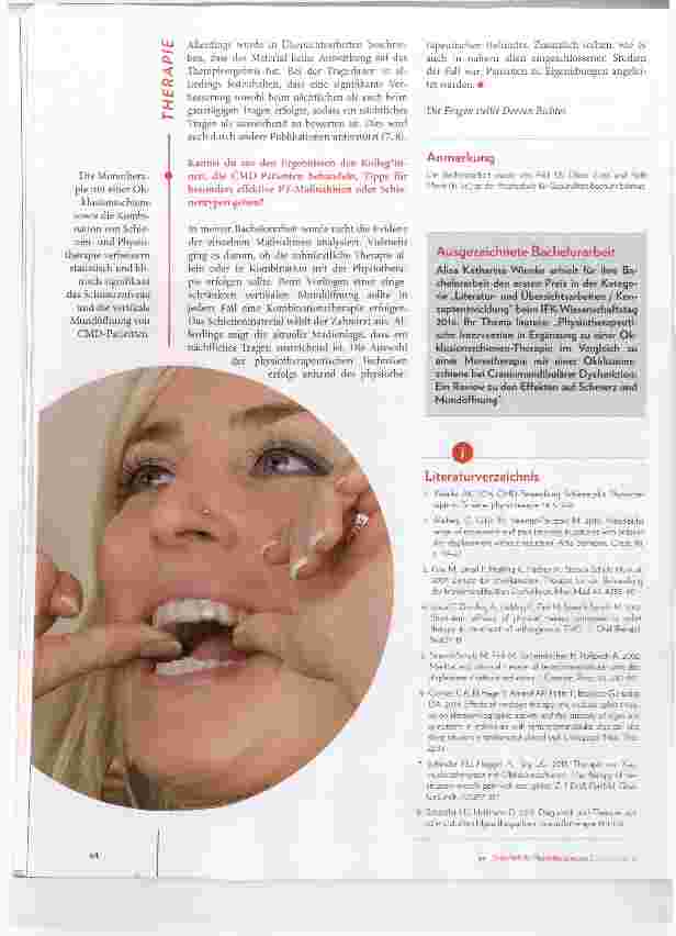 Vorschauseite 3: CMD; Physiotherapie, Schienentherapie oder beides?