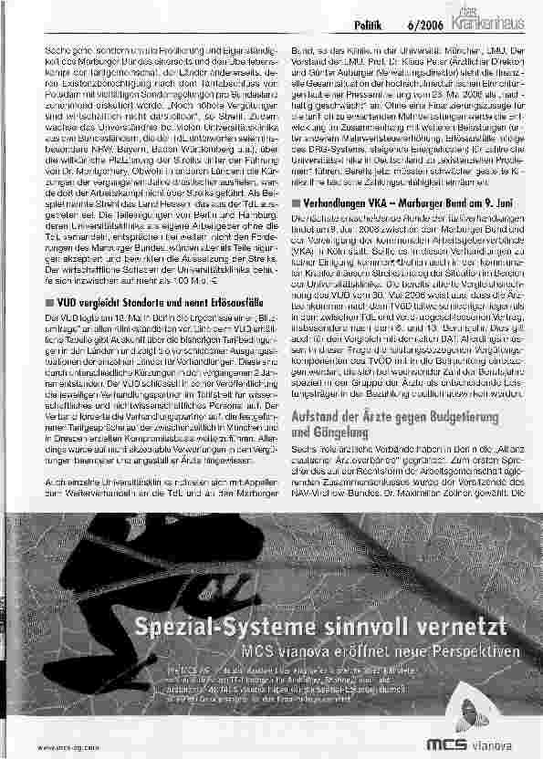 Vorschauseite 5: Krankenhaus und WettbewerbGDK, Messe Düsseldorf und Medica in Berlin