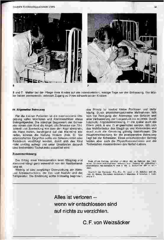 Vorschauseite 5: Überwachung, Betreuung, Ernährung und Physiotherapie des herzoperierten Säuglings und Kleinkindes