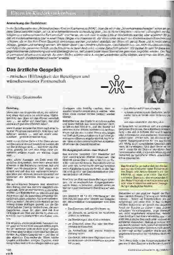 Vorschauseite 1: Das ärztliche Gespräch zwischen Hilflosigkeit der Beteiligten und wünschenswerter Partnerschaft