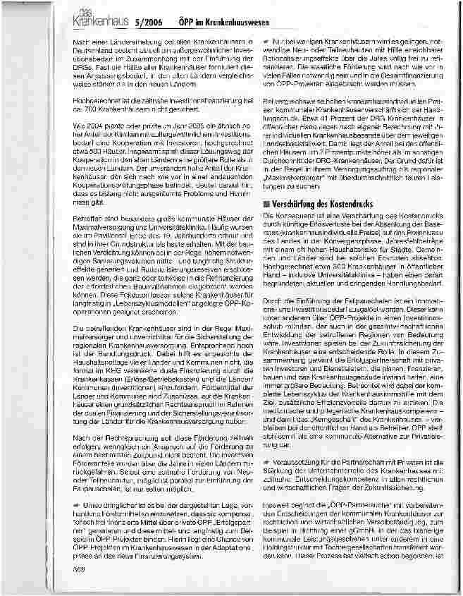 Vorschauseite 2: ÖPP im Krankenhauswesen