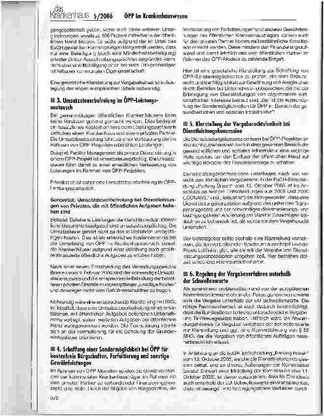 Vorschauseite 6: ÖPP im Krankenhauswesen