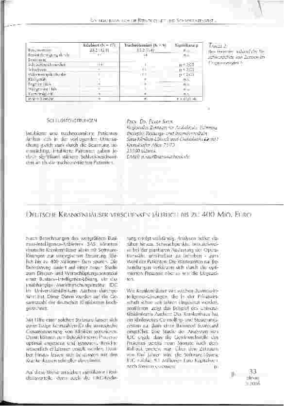 Vorschauseite 2: UNTERSCHEIDEN SICH DIE BEFINDLICHKEITUND SCHMERZINTENSITÄT VON INTUBIERTENUND TRACHEOTOMIERTEN PATIENTEN?